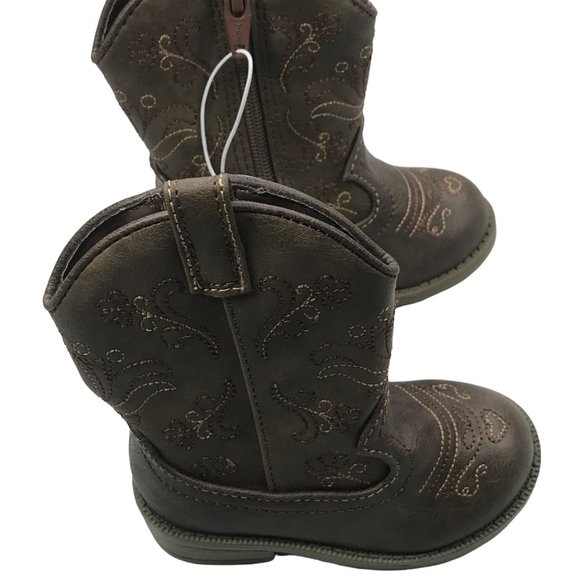 Cat And Jack Size 5 Chloe Cowgirl Boots Brown New With Tags - Picture 14 of 14